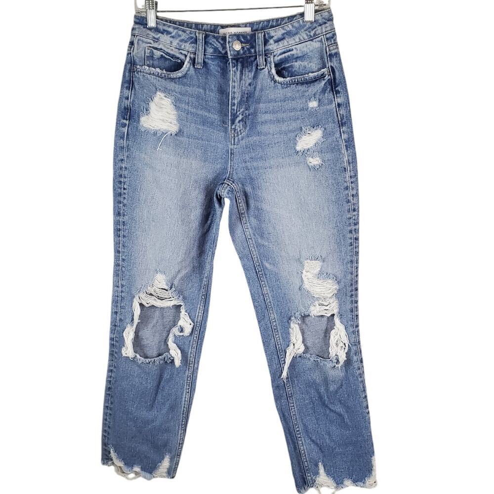 ✨ Flying Monkey Distressed Light Wash Jeans | 26 Raw Hem